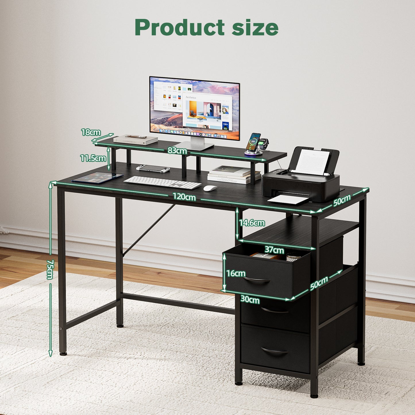 Computer Desk with Power Outlets