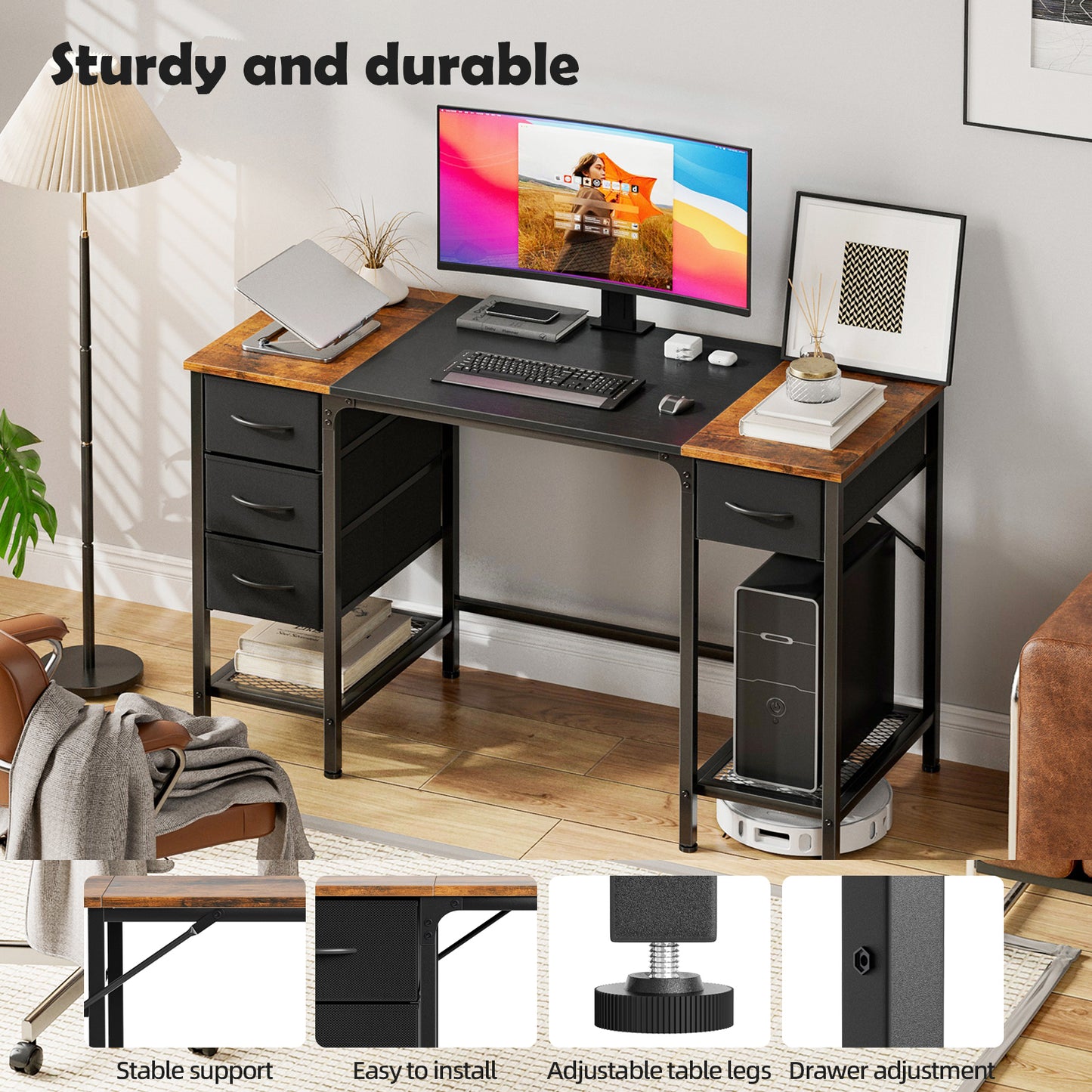 Office Desk with Drawers