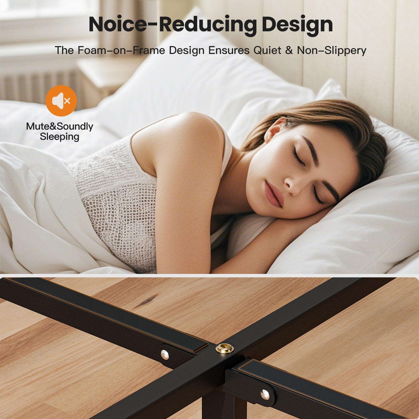ApexSpace Queen Bed Frame – Velvet Upholstered with Soft Padded Headboard, Quiet Sturdy Metal & Wood Platform, No Box Spring Required, Beige (210×160 cm)