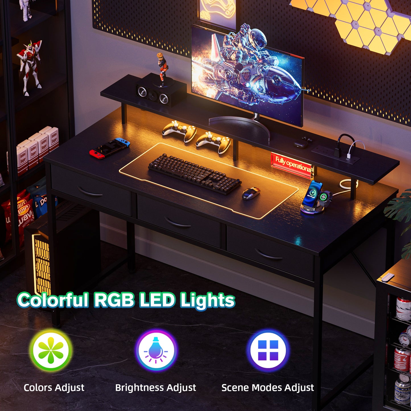 Computer Desk with Charging Station