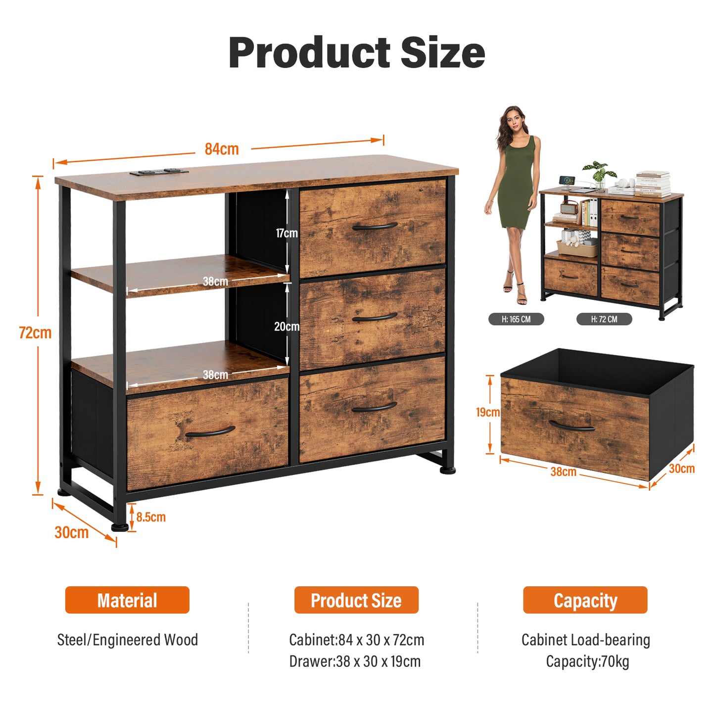 Chest of Dresser with Charging Station