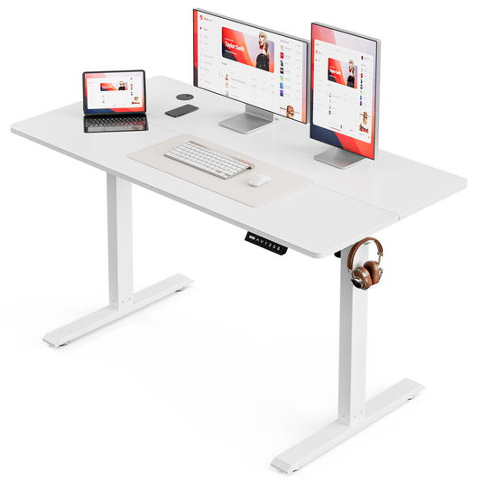 Height Adjustable Sit Stand Desk with Hooks